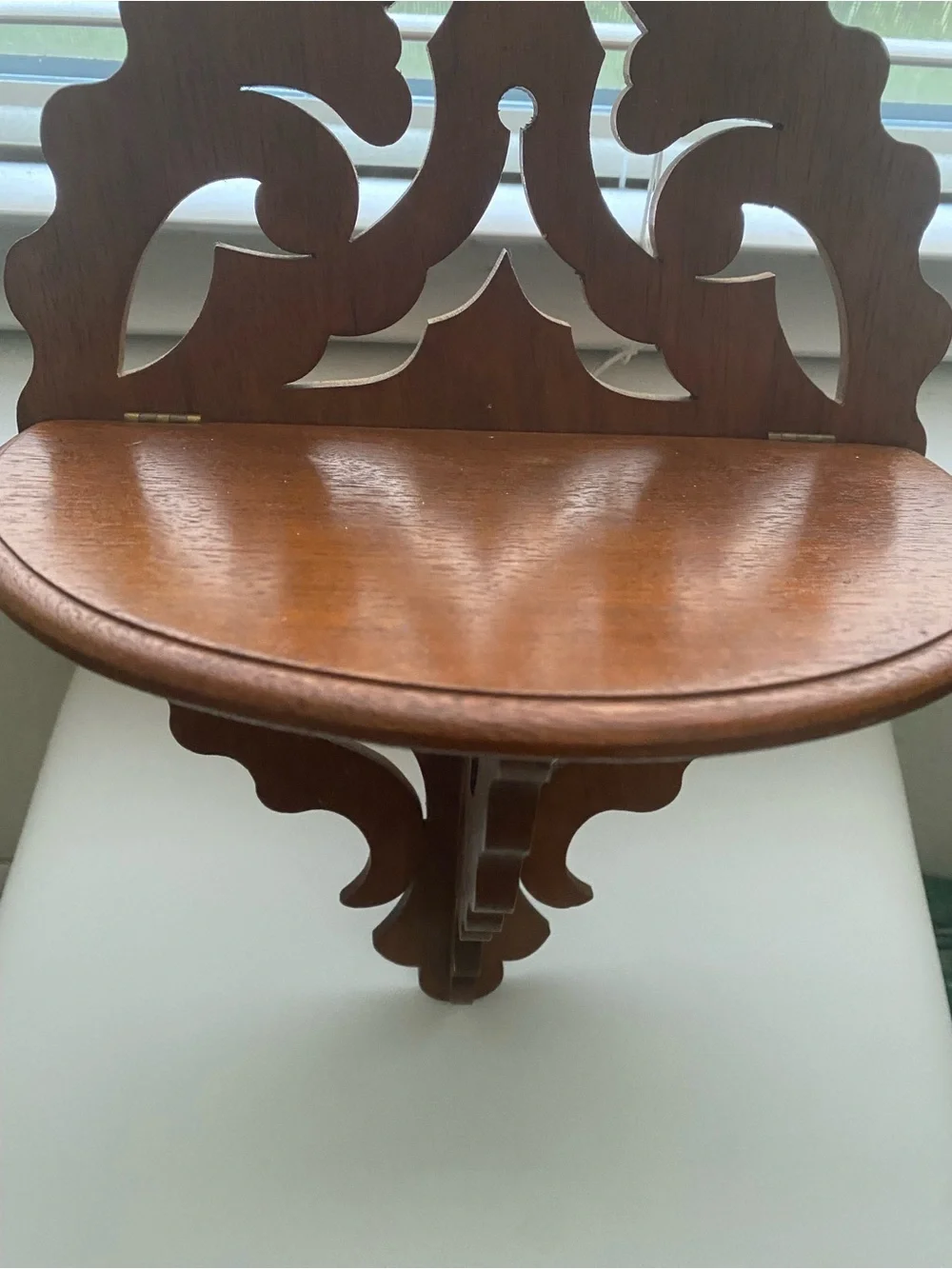 Vintage Victorian MCM Fretwork Wood Wall Shelf Goth Scroll Saw Art Decor 16”L